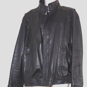 Futura England leather Men's black jacket Bomber Size:M
